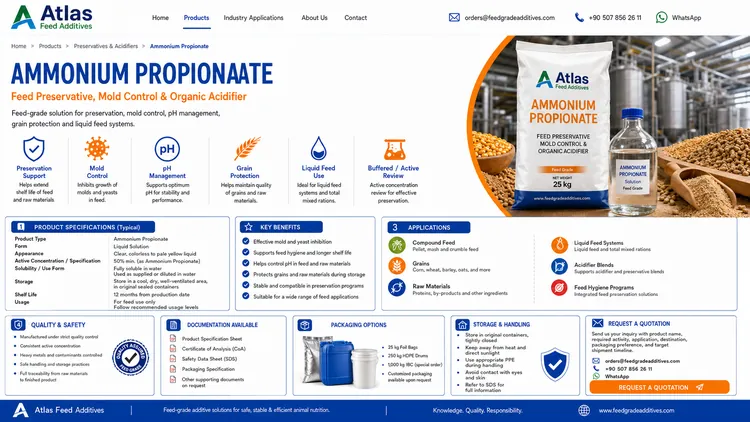 Ammonium Propionate feed additive visual