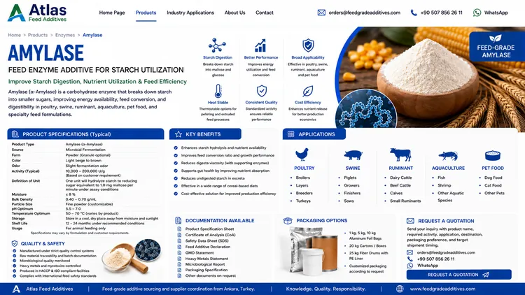 Amylase feed additive visual