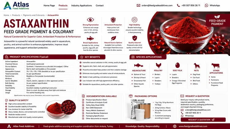 Astaxanthin feed additive visual
