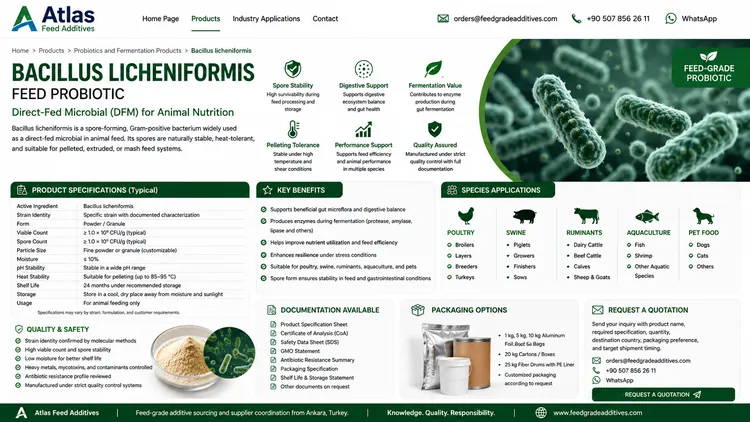Bacillus licheniformis feed additive visual