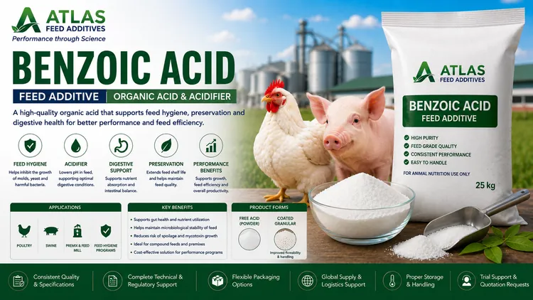Benzoic Acid feed additive visual