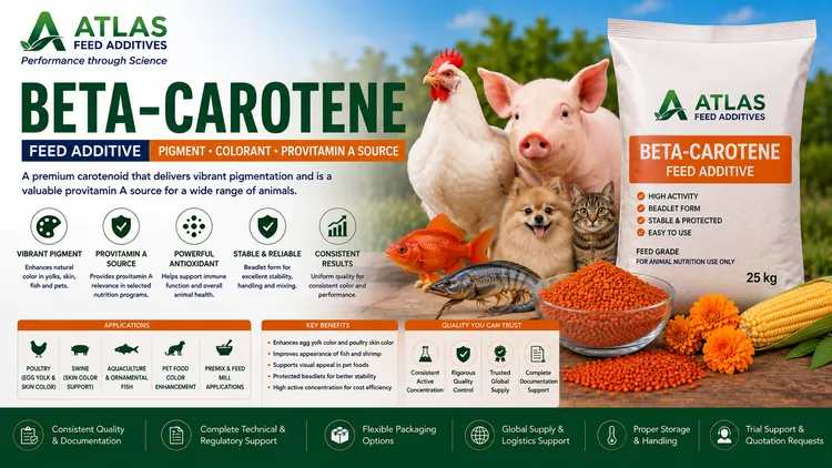 Beta-Carotene feed additive visual