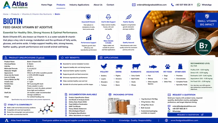 Biotin feed additive visual