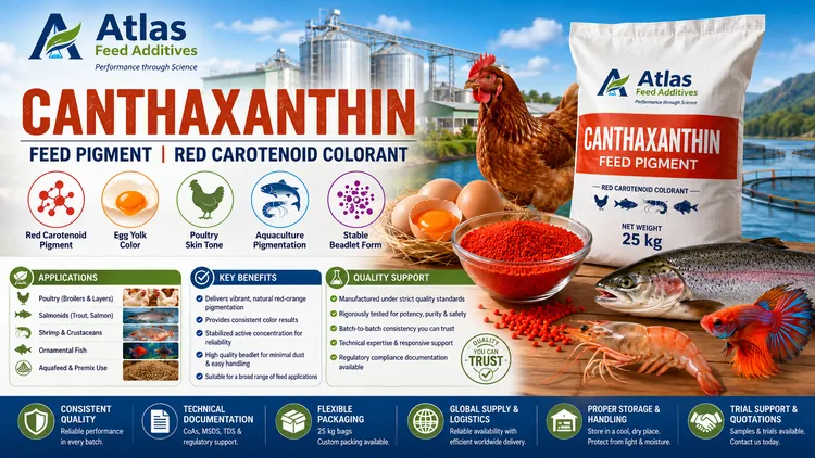 Canthaxanthin feed additive visual