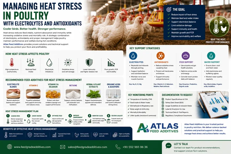 Managing Heat Stress in Poultry with Electrolytes and Antioxidants visual